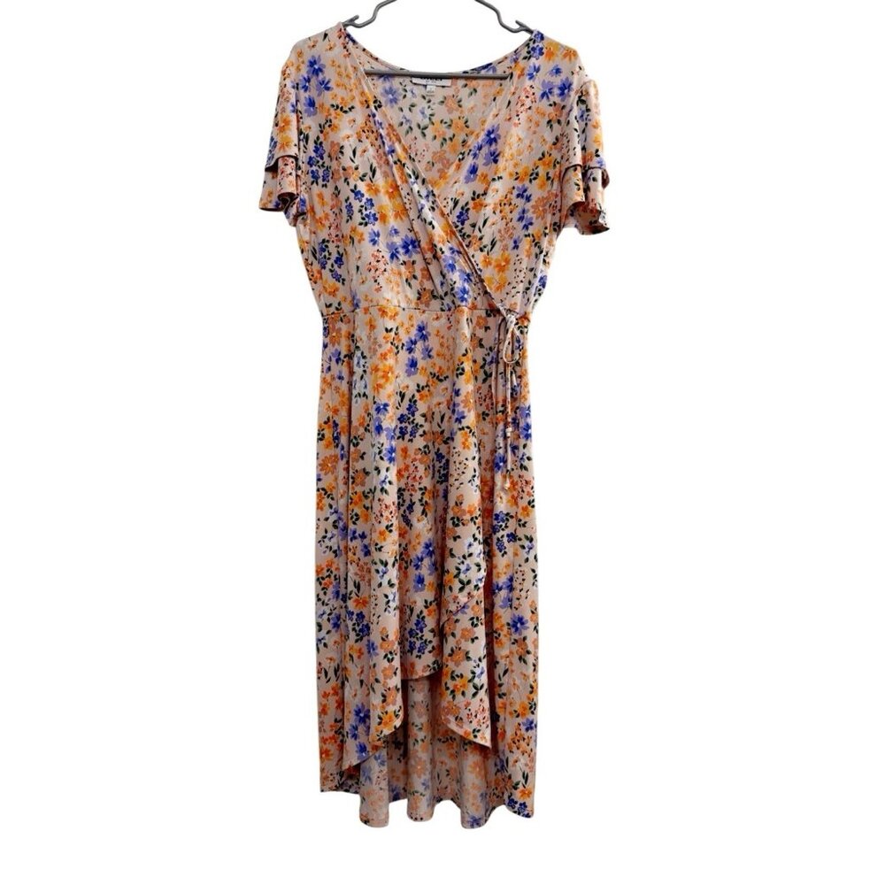 Women's Gilli Floral High-Low Wrap Dress, Large